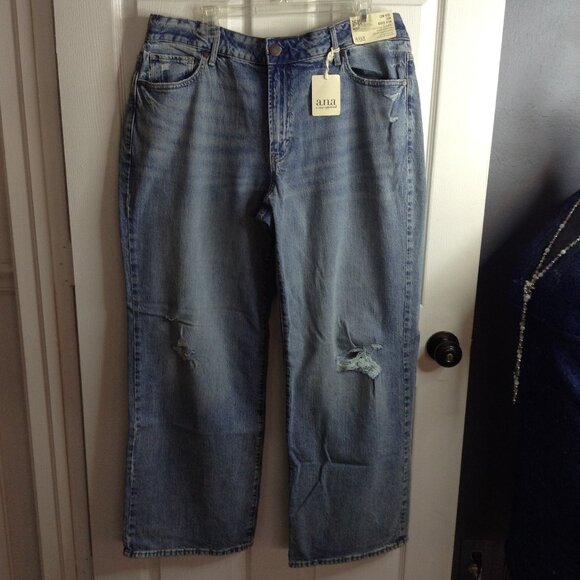NWT ANA 16W Low Rise/Low Rider, Wide Leg, distressed. Trending, Comfort & Style - Picture 1 of 7